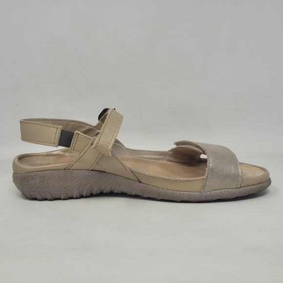Naot Sandals EU39 US8 Metallic Beige Strap Buckle Comfort Cushioned - Picture 6 of 11